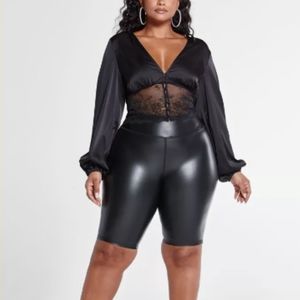 Deals for Plus Size Faux Leather Shorts 